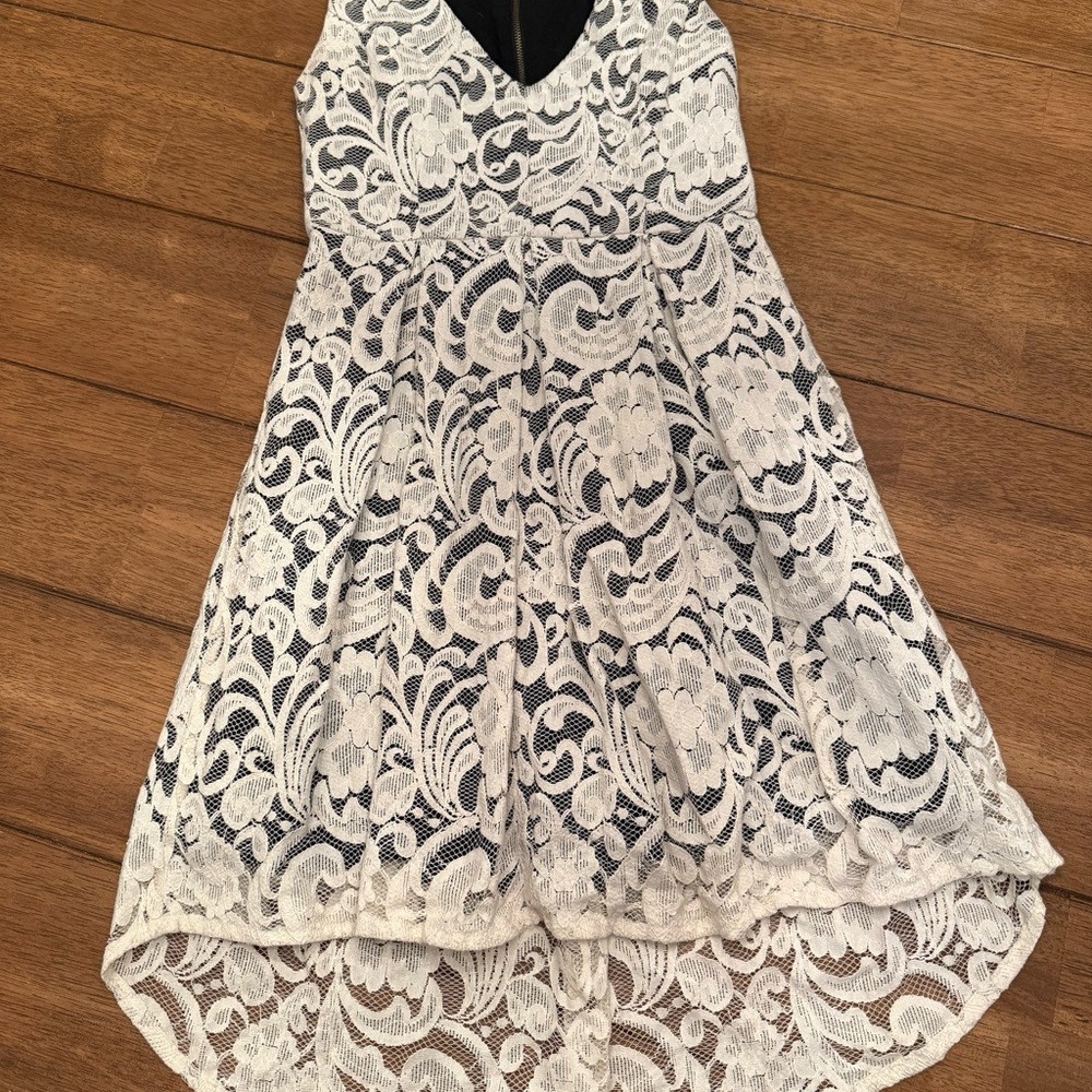 Monteau Black and White Lace Dress